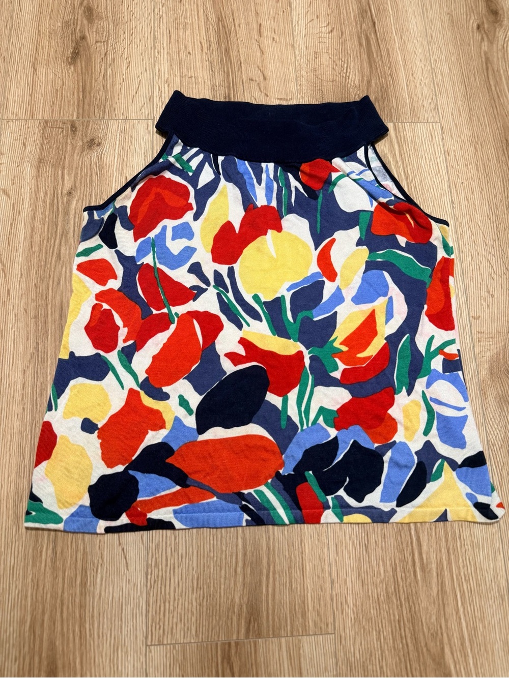 Lauren Ralph Lauren Women's Silk Blend Halter Top Floral Print Mock Neck Size L